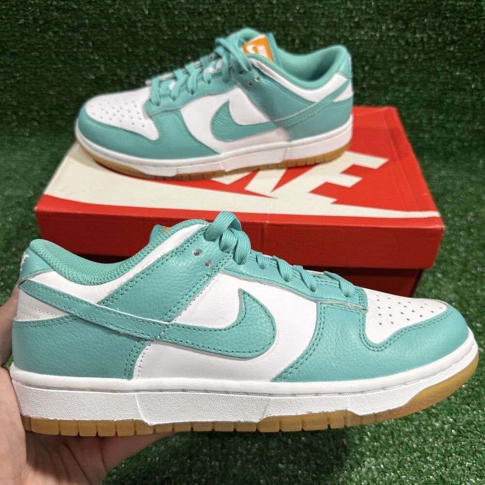 NEW Nike Dunk Low White/Teal-Turquoise DV2190-100 Low Womens Size 7.5/ 6M